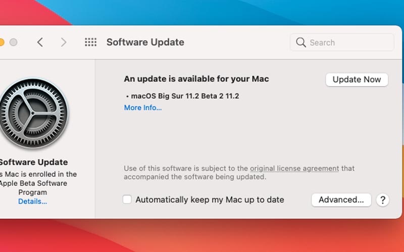 Cập nhật phần mềm hệ thống trên Mac