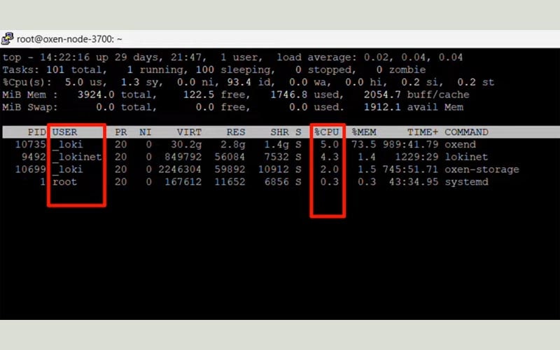 các kiểm tra phần trăm cpu sử dụng trên linux 2