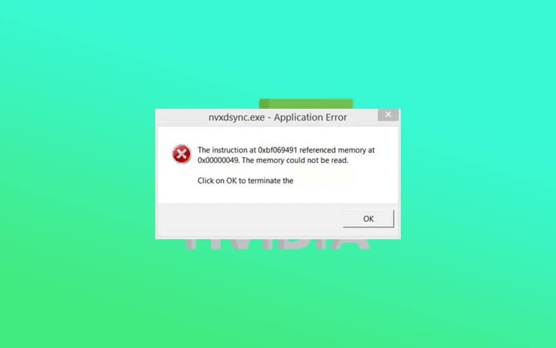 fix lỗi nvxdsync application error