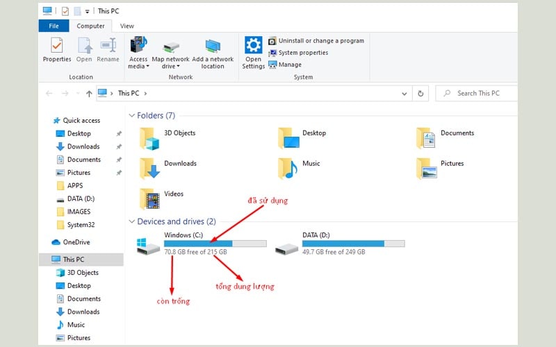 kiểm tra dung lượng ổ cứng máy tính 1
