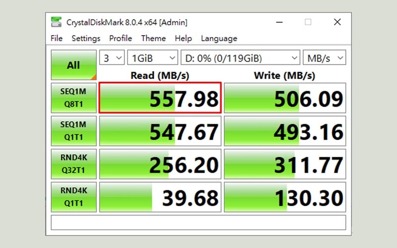 test tốc độ ổ cứng ssd 9