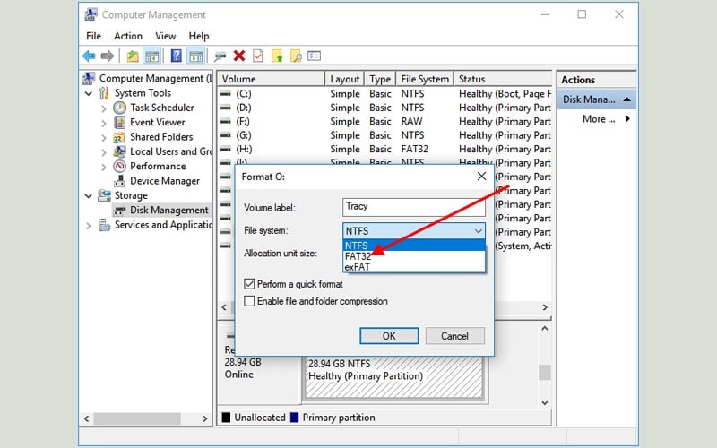 convert exfat sang fat32 1